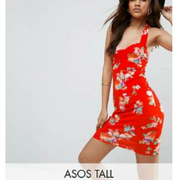 ASOS Dresses & Skirts - NWOT ASOS TALL red bodycon dress ruching